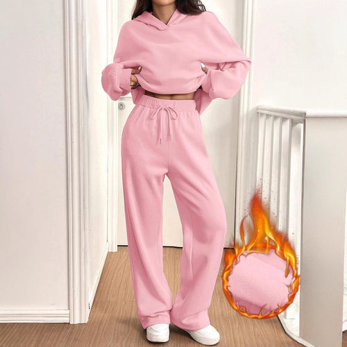Women’s 2-piece Casual Warm-lined Hoodie Set