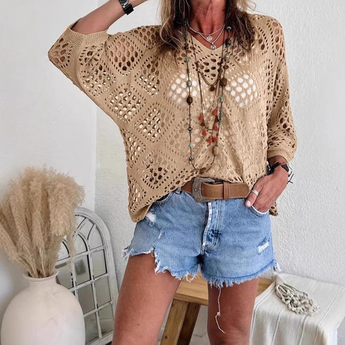 Cross-border European And American  Spring And Summer V-neck