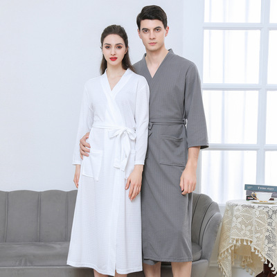 Bathrobe Thin Female uple's Nightgown Hotel Robe urtyard Swe