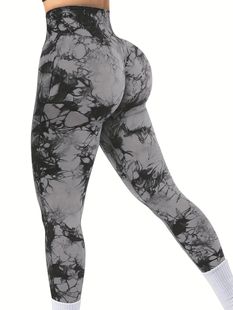 Peach Waist Dye Women Seamless High Tie Butt Pants