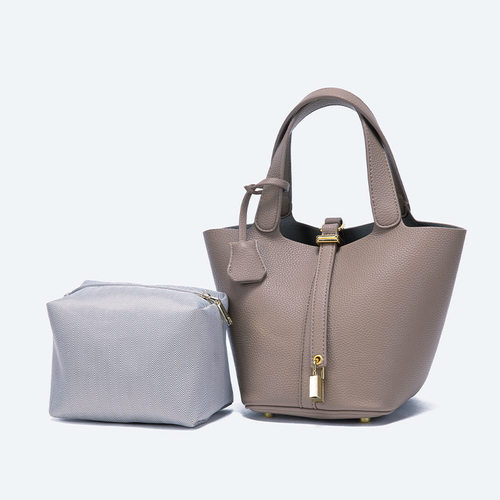 Vegele Basket Style Soft Leather Women's Large Capacity Litc