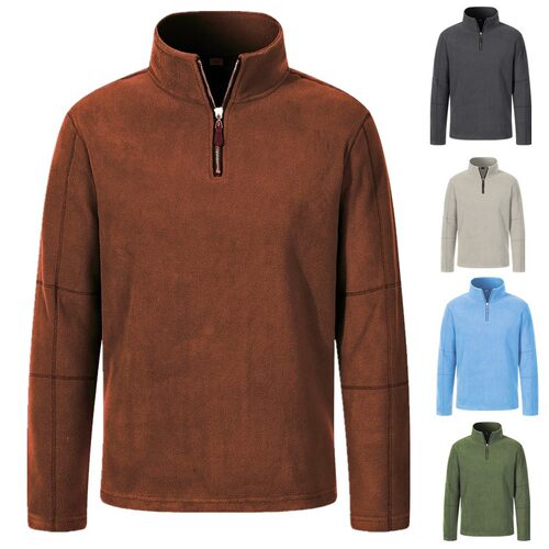 Fashionable All-match Men's Fleece llar Half-zipper European
