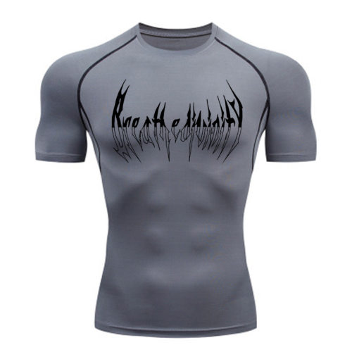 Compression Long Sleeve Shirt Black Fitness T-shirt Men's Mu