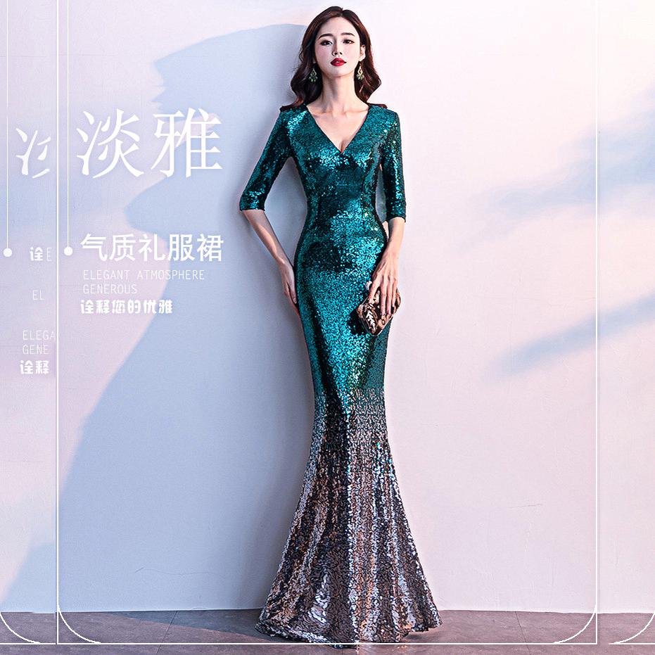晚礼服鱼尾聚会时尚主持人连衣裙