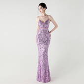 晚礼服女高级感名媛气质轻奢宴会绝美小众法式 鱼尾连衣裙 吊带长款