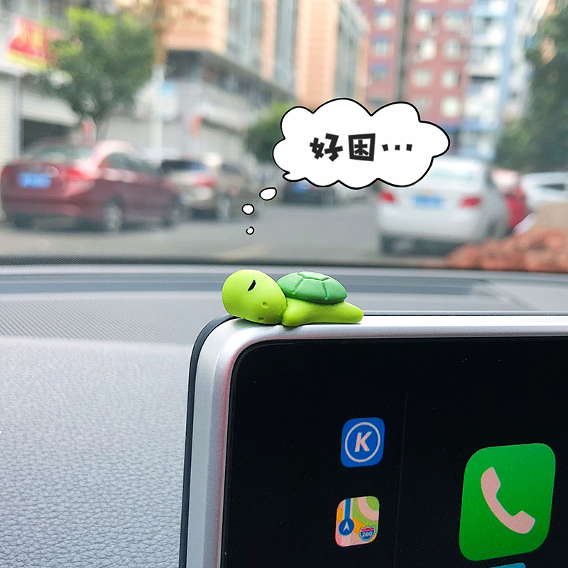情侣可爱显示屏车载摆件
