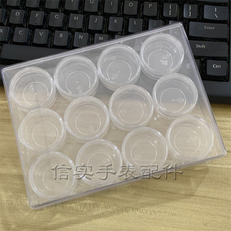 시계 액세서리 도구 플라스틱 보관 상자 12 그리드 24 그리드 투명 상자 시계 부품 구성 요소 상자 나사 상자