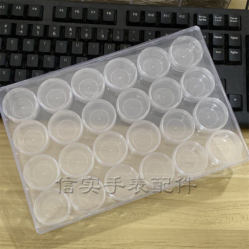 시계 액세서리 도구 플라스틱 보관 상자 12 그리드 24 그리드 투명 상자 시계 부품 구성 요소 상자 나사 상자