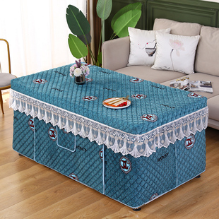 电炉罩烤火罩茶几罩套长方形取暖桌罩加厚加绒简约烤火被新款布罩