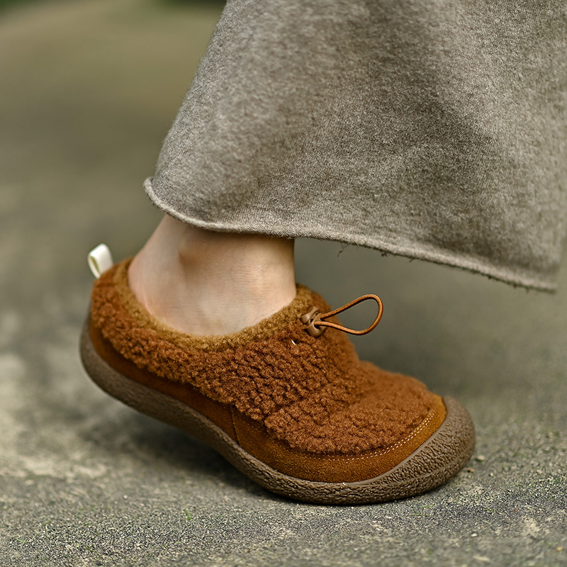 包头勃肯拖鞋女加绒毛毛鞋