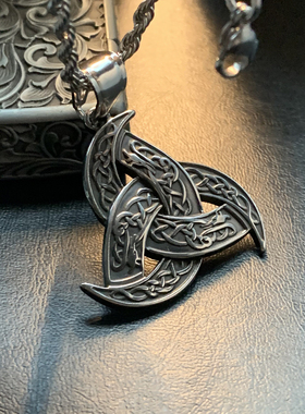 奥丁号角-古法钛钢项链男复古欧美维京重工中古长款不掉色项坠