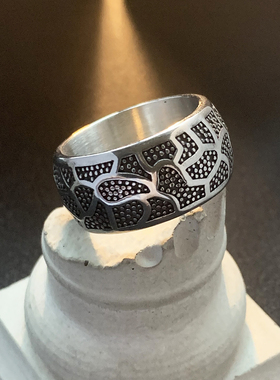 磐石-权戒扳指钛钢戒指男清冷通勤裂纹高级感银色不掉色拇指指环