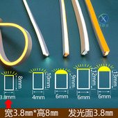 5V12V24V窄细软灯带3㎜4 6mm8毫米宽1公分圆形半圆形窄防水灯带