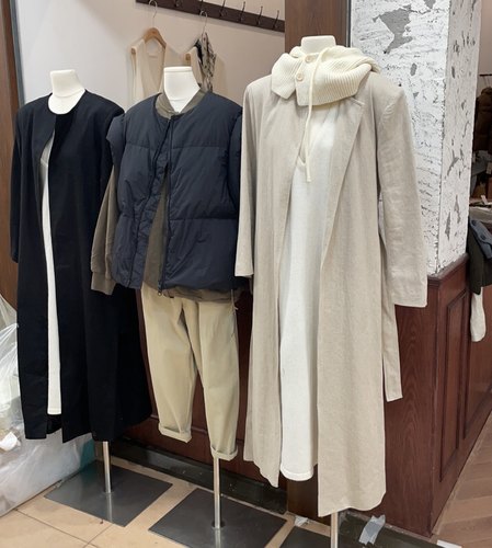 Seasons 2024春款厚麻质长款圆领外套