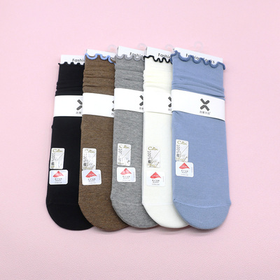 西客优品秋冬百棉堆堆中筒女袜