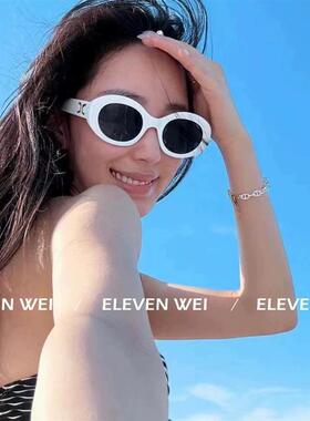 cece 6/6  26s 复古猫眼太阳眼镜 金属徽标太阳眼镜 女士