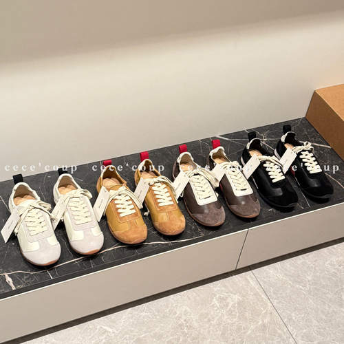 26FW圆头系带复古芭蕾舞德训鞋女