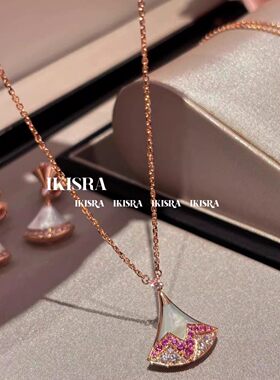 小扇子吊坠项链情人节颈链