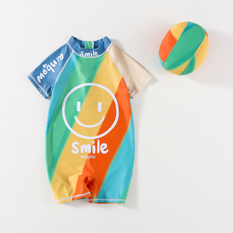 儿童泳衣男童宝宝连体专业训练游泳衣小童男孩速干防晒泳装男宝