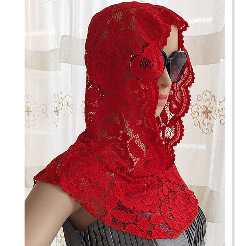LACE HOODED FALSE COLLAR NECK PROTECTOR VERSATILE SMALL DECORATION FAKE HAT SWEATSHIRT CUT-OUT WOMENS SWEATER UNDERCOLLAR