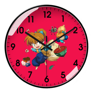 犬夜叉挂钟客厅时针简约家用钟表现代电池太阳机芯自动对时电波钟