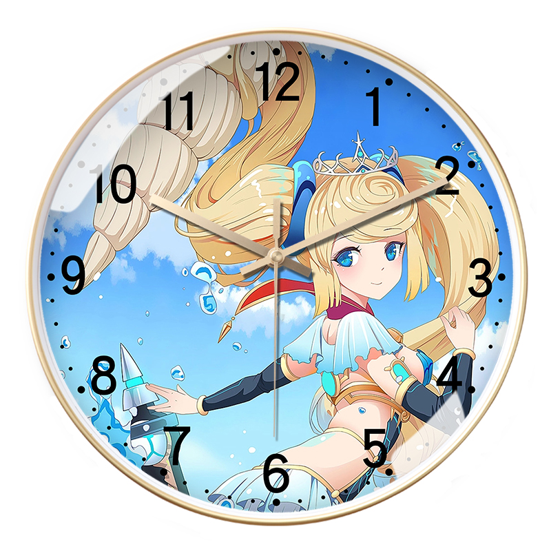 异度神剑挂钟儿童早教客厅卧室男女孩房静音时钟表卡通圆形电波钟