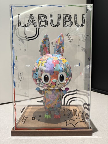 泡泡玛特MEGA LABUBU 400%十周年亚克力收纳盒uv印刷收纳防尘盒