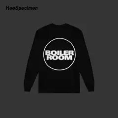 Places+Faces Pf X Boiler Room 3m Reflective Long-Sleeved T-Shirt, Dance Sports Pure Cotton for Men and Women