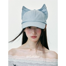 显脸小韩版 可爱猫耳朵牛仔棒球帽子女夏季 日系百搭狐狸耳朵鸭舌帽