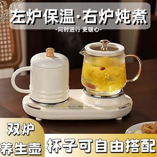 多功能双座养生壶家用礼物保温办公室全自动玻璃煮茶器烧水养生杯