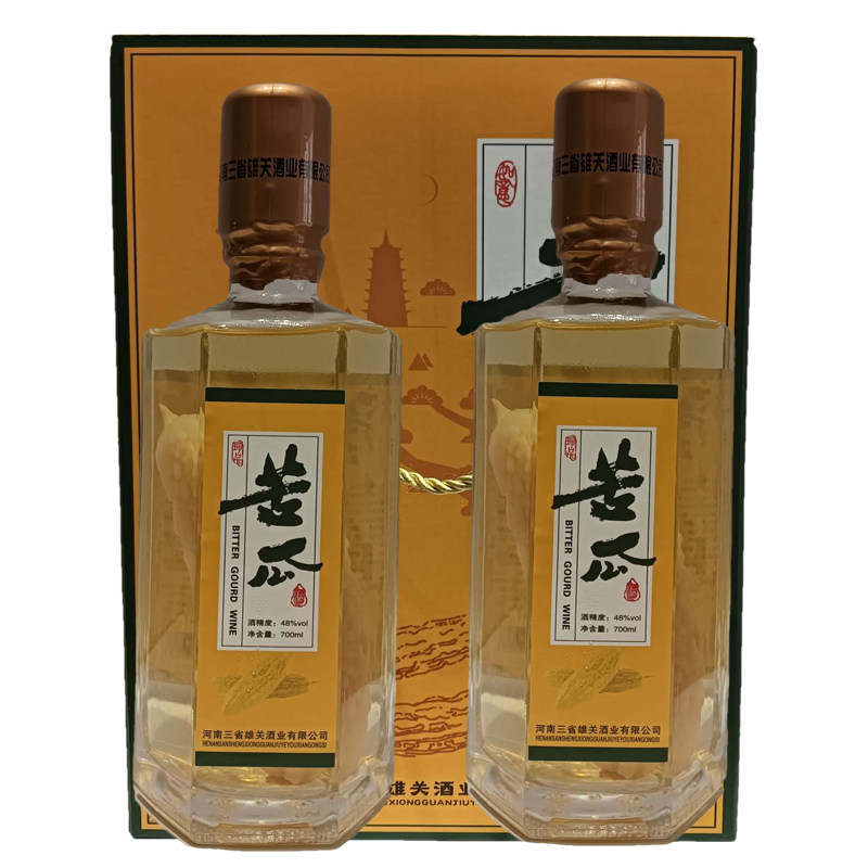 2018年窖藏苦瓜配制酒48度纯粮酒 古法泡制700mlX2礼盒装河南南阳