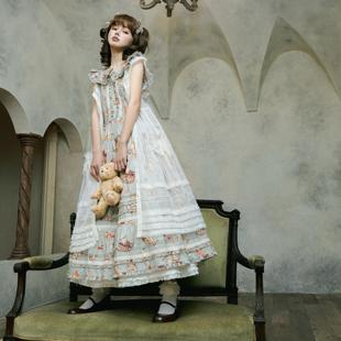（罩裙尾款）织月兔兔罩裙点纱纯棉春日花语Lolita日常优雅洛丽塔