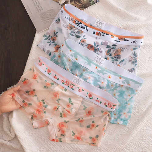 夏季网纱冰丝超薄大码男士内裤