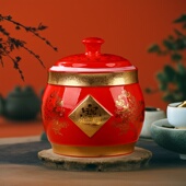 景德镇颜色釉陶瓷米缸家用防潮防虫密封储米桶厨房面粉收纳箱腌菜