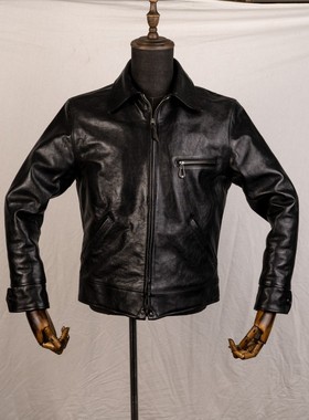 ACE浮生出品 1930S机车皮夹克 新西兰植鞣茶芯马皮皮衣经典伞背