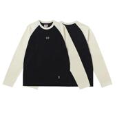 ACE浮生出品周年竹节复古插肩拼色长袖 日常通勤打底老式 单线工艺