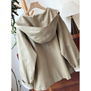 新款 休闲风连帽外套女宽松显瘦纯棉短夹克派克服2025秋季 户外工装