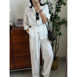 107 野生麻料时尚 长103 裤 套装 衣长65