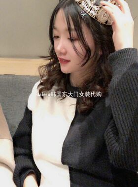 东大门时尚潮流黑白ins毛衣现货