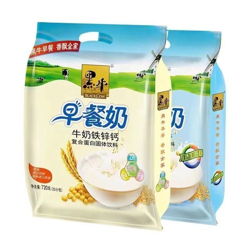 黑牛木糖醇、钙铁锌早餐奶720g/袋独立小包装营养早餐