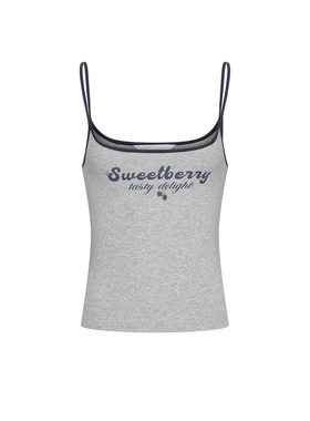 UR&DC2026春季新款潮流休闲美式复古印花短款吊带背心女无袖上衣