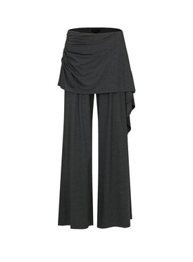 UR&DC2026秋季新款设计感潮流假两件裙帘宽松褶皱阔腿裤女长裤子