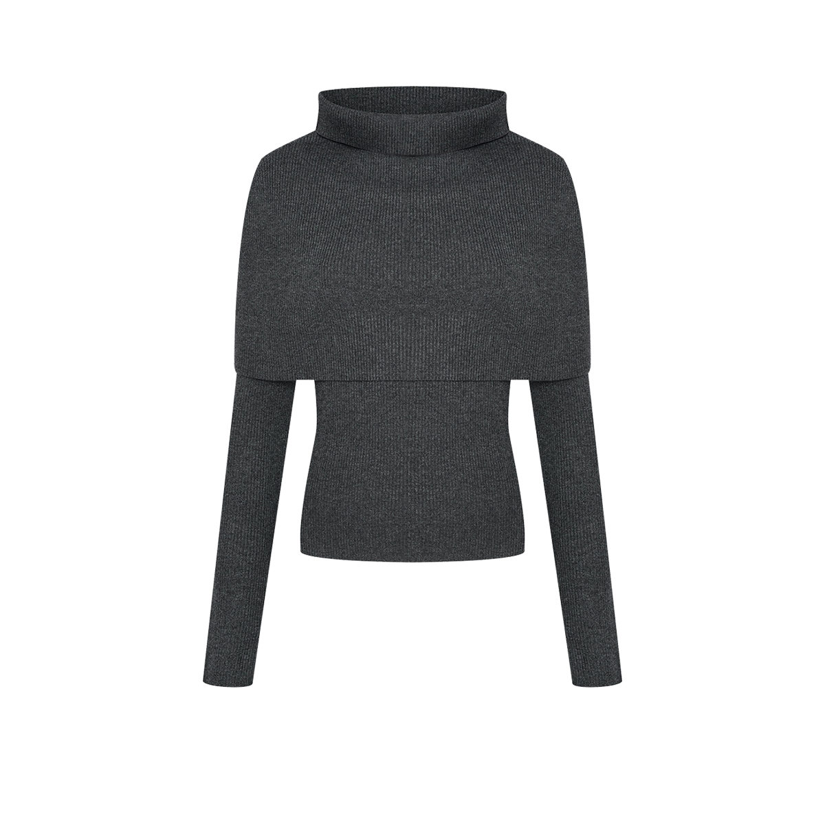 UR&DC2024秋季新款法式气质设计感斗篷两件式高领长袖针织衫女潮