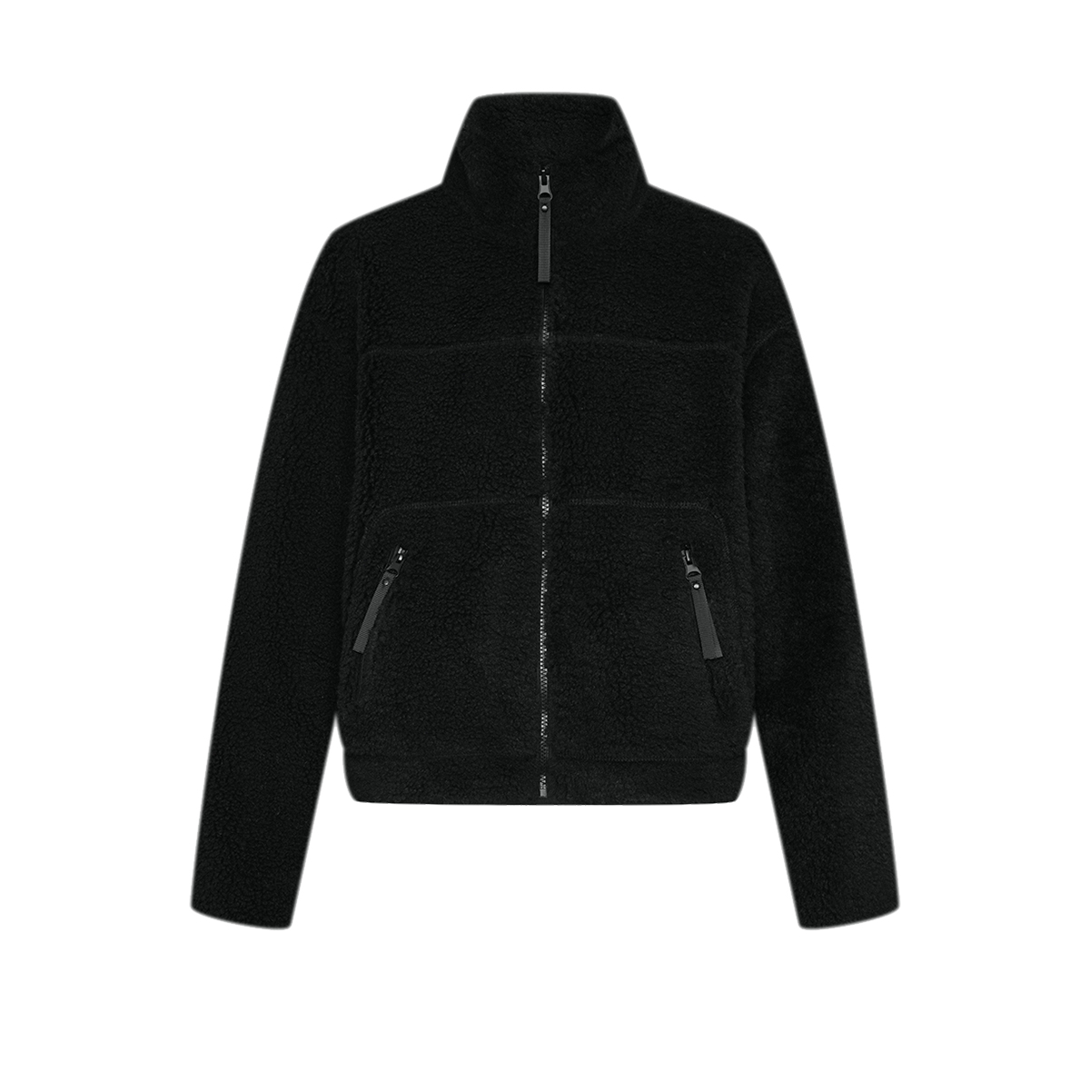 UR&DC2024冬季新款羊羔绒百搭拉链立领毛绒保暖宽松短款外套女厚