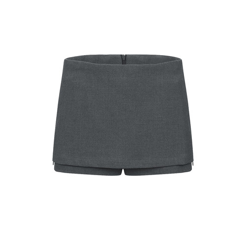 UR&DC2025夏季新款百搭简约假两件拼接设计感超短款短裤女裙裤子