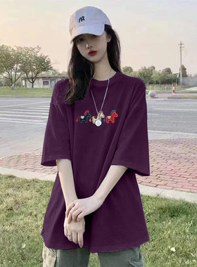 短袖T恤宽松中长款女显瘦遮肉
