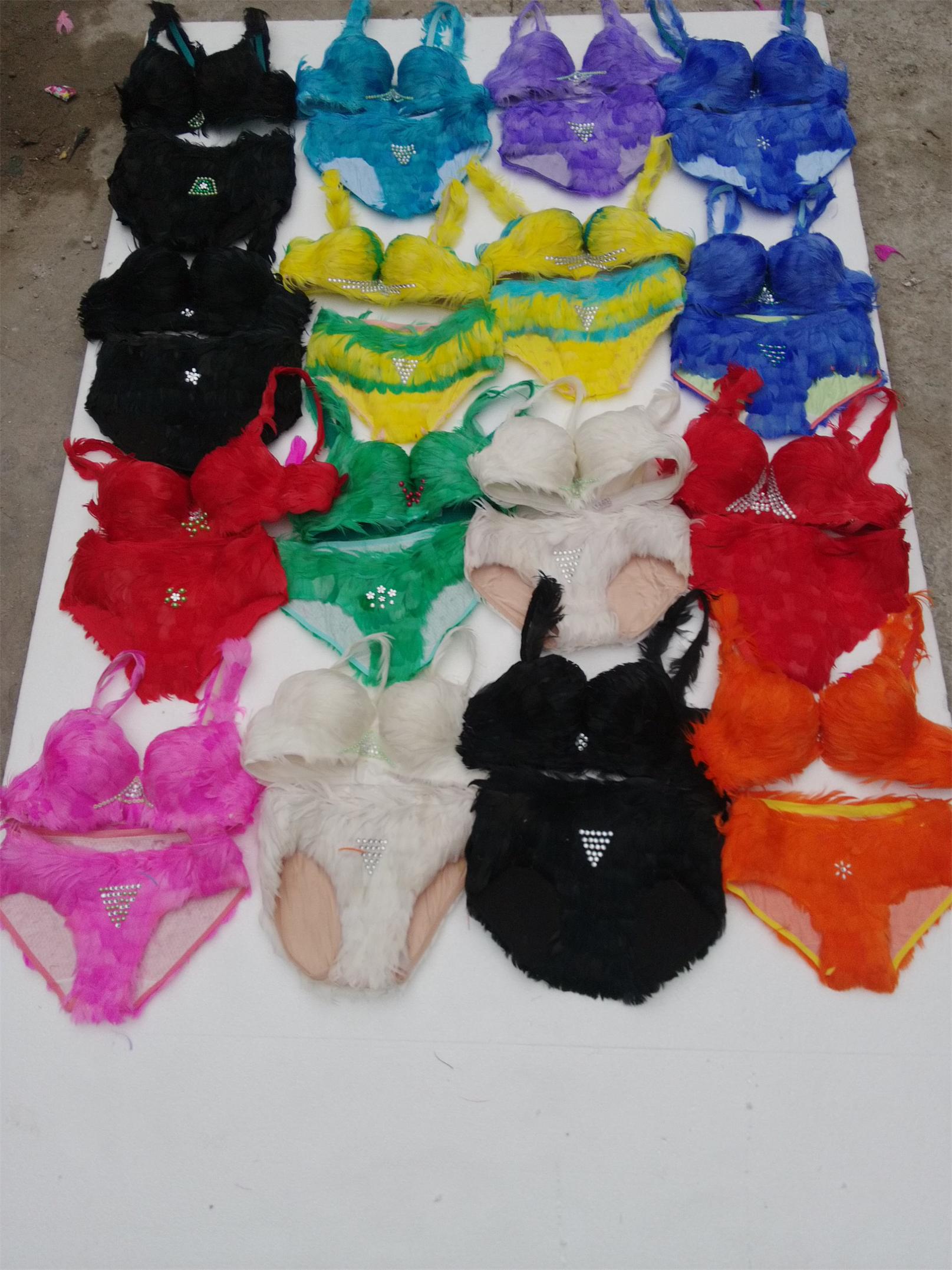 成人走秀羽毛内衣服装道具创意泳装比基尼夜店女王演出比赛内衣