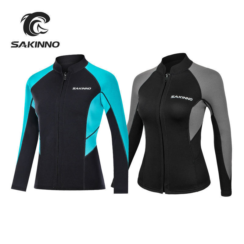 2mm潜水上衣男女保暖防寒晒衣分体长袖潜水服游泳冲浪速干浮潜衣