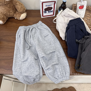 版型超绝~儿童秋冬软糯棉质一体绒运动卫裤男童冬季加绒加厚裤子