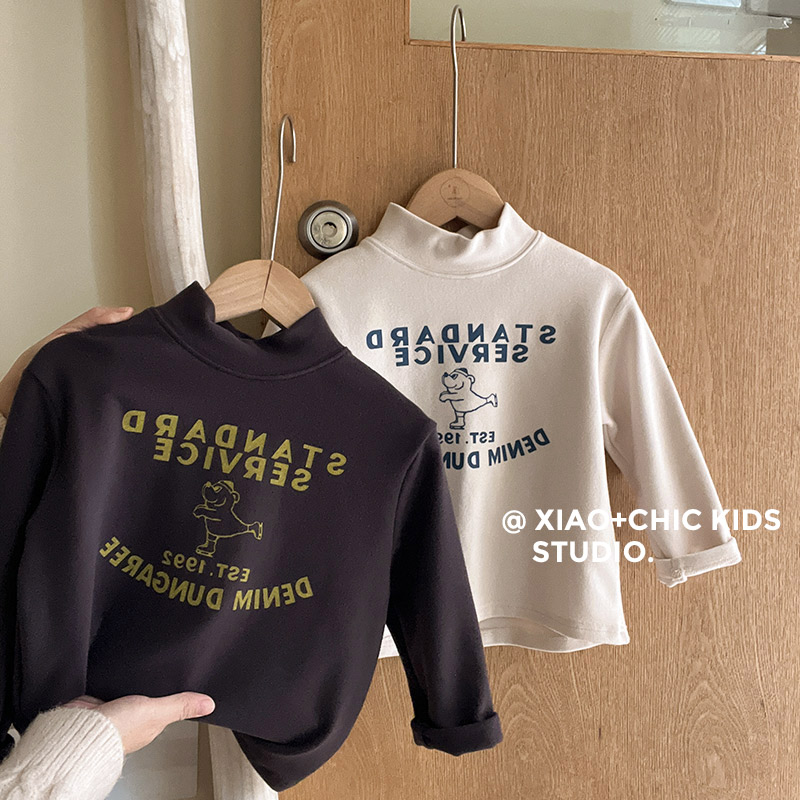 糯糯~一体绒半高领打底衫保暖